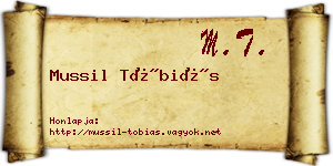 Mussil Tóbiás névjegykártya